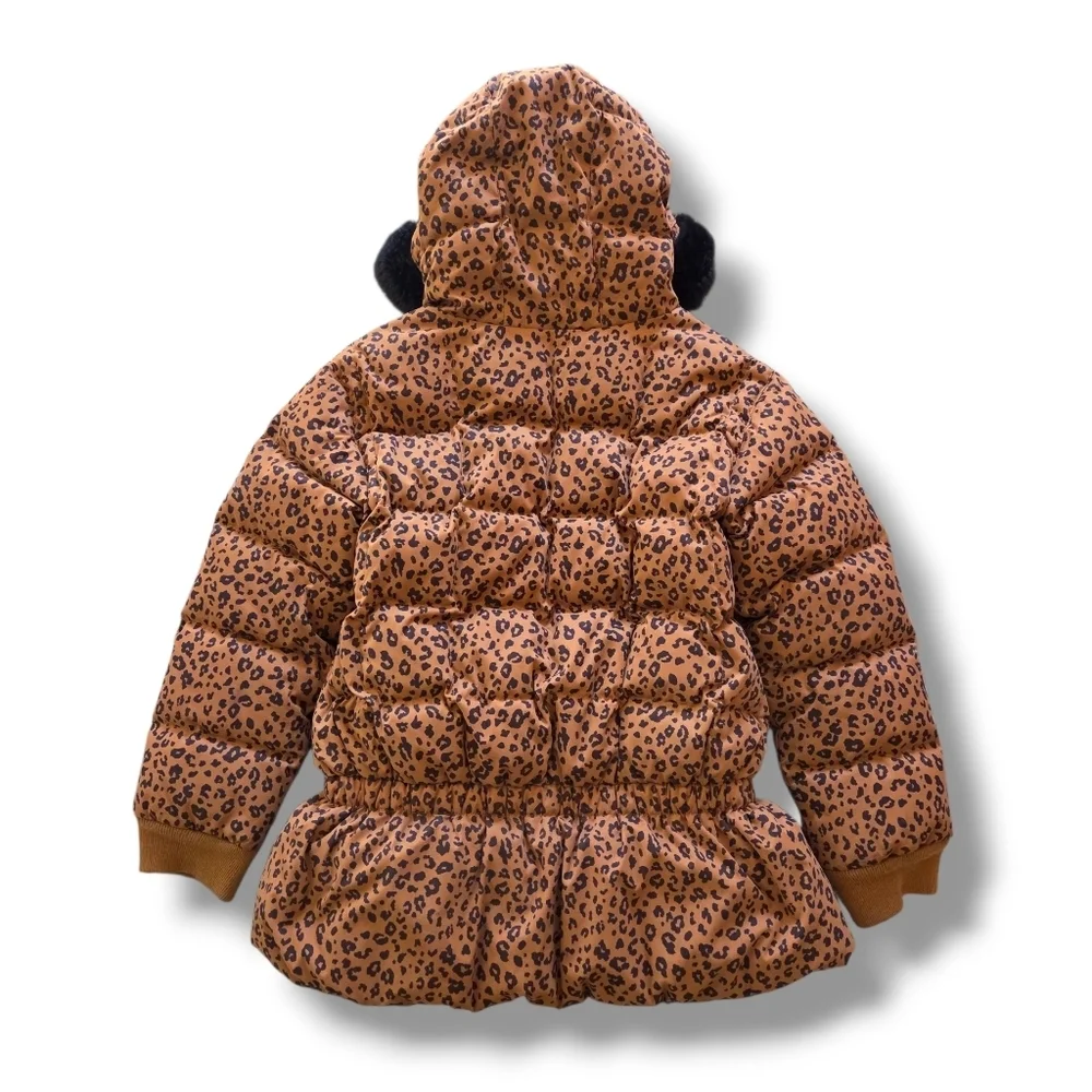 Hanna Andersson Leopard Print Girls Down Jacket 140 Size 10